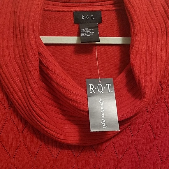 NWT R.Q.T. Red Cowl Neck Sweater - Picture 3 of 6